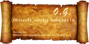 Obrusánszky Gabriella névjegykártya